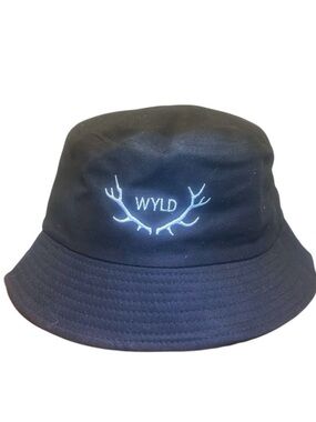 WYLD Black Bucket Hat OS Antler Logo Streetwear Unisex